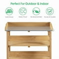 thumbnail image 6 of SONGMY Outdoor Garden Potting Bench Table Wooden Horticulture Planting Worstation w/Metal Tabletop/Storage Shelf/3 Hooks,Natural Wood, 6 of 10