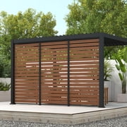 Mirador 111S Takasho Outdoor Pergola Aluminum Deco Wall Panorama 1/3 13' Side, Wood Grain (Not Pergola)