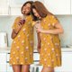 thumbnail image 4 of Fotbe Cute Popcorn Bata de Dormir para Mujer con Estampado, Camisón de Algodón de Manga Corta, Ropa de Dormir Casual, 4 of 6