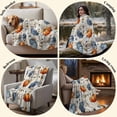 thumbnail image 6 of Fall Pumpkin Throw Blanket for Couch,Lightweight Flannel Fleece Blanket,Thanksgiving Autumn Daisy Rustic Leaves Beige Microfiber Plush All Season Decorative Blankets for Sofa Office Travel 40"x50", 6 of 9