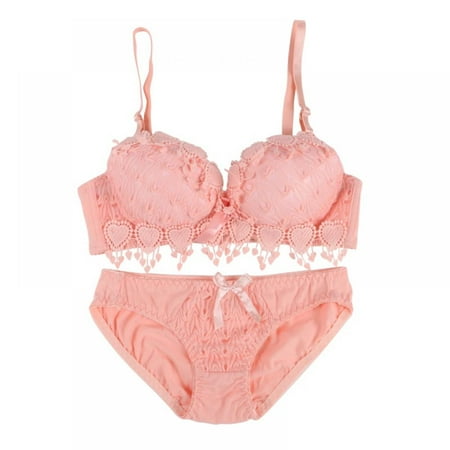 

Women Push Up Underwire Bra and Panty Set Lace Soft Cotton Cup Lingerie Set