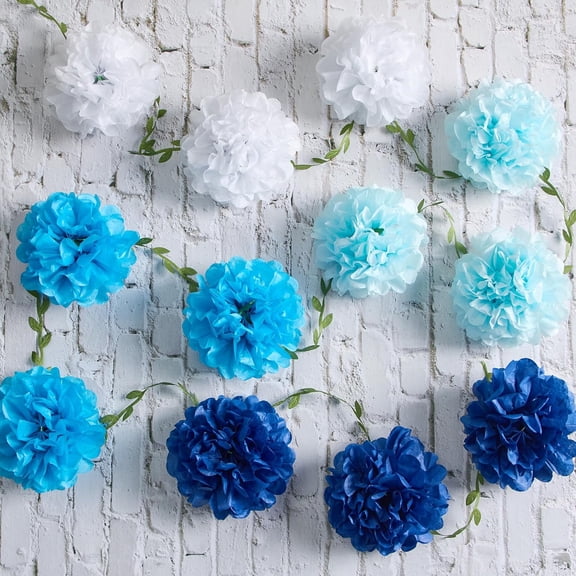 Dalrosia Paper Pom Pom Garlands, Paper Flowers for Birthday Decorations, Baby Shower, Wedding Engagement, Bridal Shower, Spring Summer Party Decorations