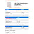 thumbnail image 2 of Cabin Air Filter - Compatible with 2017 - 2023 Honda CR-V 2018 2019 2020 2021 2022, 2 of 2