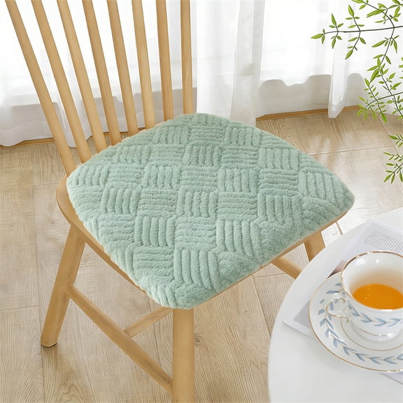 PONPRNGY Thick Chair Cushions for Dining Chair, Short Plush Kitchen Chair Pads, U Shaped Indoor Seat Cushions with Ties & Non-Slip Backing