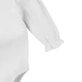 thumbnail image 5 of Zpanxa Newborn Onesies Girl Cotton Long Sleeve Ruffle Cuff Bodysuit White 12-18 Months, 5 of 5