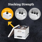 Bankers Box Basic Duty Letter/Legal File Storage Box with Lids, 10 Pack, White Corrugate Cardboard