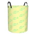 thumbnail image 2 of LNWH Laundry Basket, Yellow Fish Seamless Pattern Foldable Laundry Hamper With Handles Waterproof, Small, 2 of 8