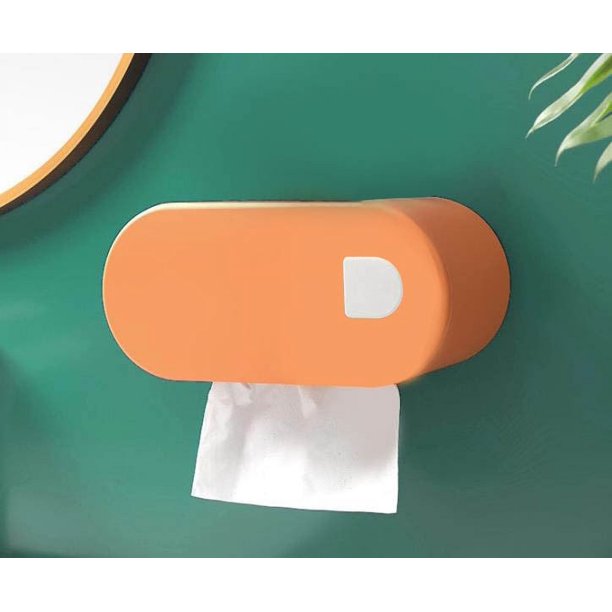 Fiudx Artículos en oferta con ofertas flash Caja de pañuelos con cara sonriente montada en la pared para el hogar, la sala de estar, Creatives Punch, caja de almacenamiento para inodoro de cocina, ca