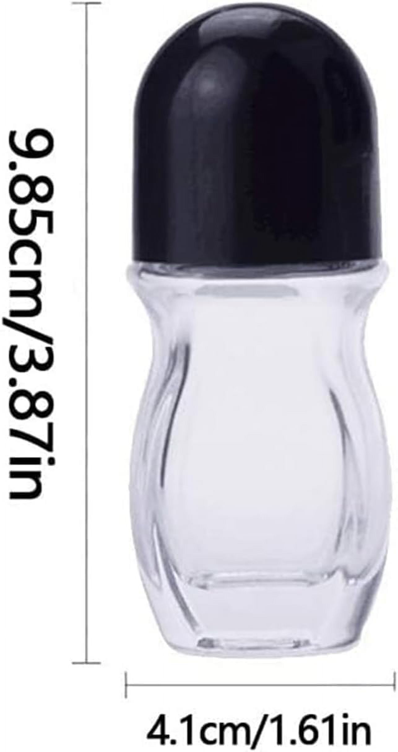 3pcs Glass Empty Roller Bottles,with Plastic Roller Ball,Clear Refillable Glass Roll-On Bottles,Empty Essential Oils Roller Bottles Containers with Plastic Roller Ball and Black Cap(30ml)