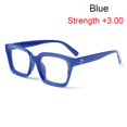 thumbnail image 1 of Diopter +1.0~+4.0 High-definition Square Oversized Presbyopia Eyeglasses Large Frame Reading Glasses blue Strength -1.50, 1 of 6