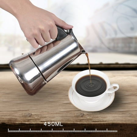9 Cup 450mL Stainless Steel Espresso Percolator Espresso Maker Pot Top Coffee Maker Italian Espresso Coffee Maker Pot Moka