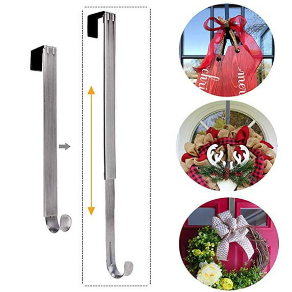 LELINTA Wreath Hanger, Wreath Hanger for Front Door Metal Wreath Hook Adjustable Hook