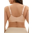 thumbnail image 3 of INSPIRE CHIC Women's Front Closure Lace Trim Underwire Plunge Bras Plus Size Adjustable Straps Lingerie M Beige, 3 of 4