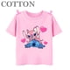 thumbnail image 3 of Camisetas de algodón para niños de moda de verano con múltiples estampados de manga corta y cuello redondo de Disney Stitch Anime, 3 of 5