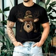 thumbnail image 5 of Deer Head Camo Hat Christmas T-Shirt, Imitation Latch Hook Yarn Cozy Hunting Season Tee, 5 of 10