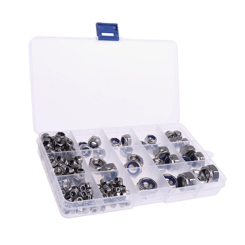 Assorted 304 Steel Nylon Lock Nuts assortment set -M3 M5 M6 M8 M10