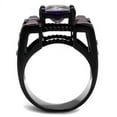 thumbnail image 3 of IP Black(Ion Plating) Stainless Steel Ring with AAA Grade CZ in Amethyst for Women Style TK1072J, 3 of 4