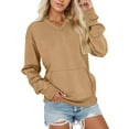thumbnail image 3 of Fall Sweatshirts for Women 2025 Long Sleeve V Neck Plain Basic Oversized Sweatshirt with Pockets Pullover Tops, 3 of 7