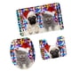 thumbnail image 1 of Juego de 3 piezas: Funda para asiento de inodoro + Alfombrilla de baño + Alfombra para pedestal. Ideal para Navidad, hogar o fiestas. K, 1 of 6