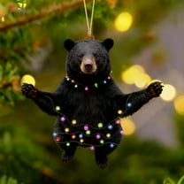 Christmas Ornament Christmas Forest Animal Ornament, Funny Christmas Birds Hanging Ornament, DIY Christmas Tree Decoration, Personalized Woodland Creature Ornament Gifts for Animal Lovers, Bear