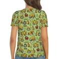 thumbnail image 5 of Zufioo Cute Tractor for Women's Deep V-neck Short-sleeved T-shirt, Top with Short Sleeves - with Stainless Steel Buckle, Moisture Wicking, Ideal Home Wear-Small, 5 of 9