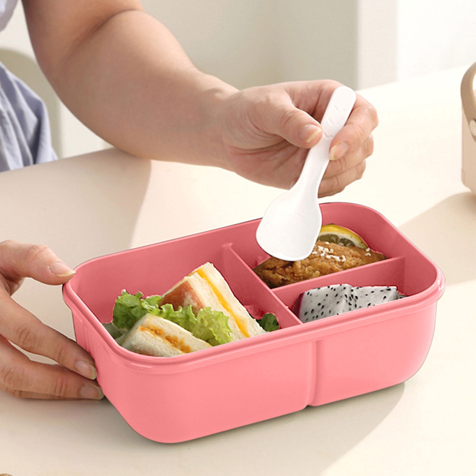 Specollect Clearance 5Pcs Bento Box Adult Lunch Box - Leakpoof 3-Compartment Containers for Adults and Teens, Ideal for On-the-Go Balanced Eating