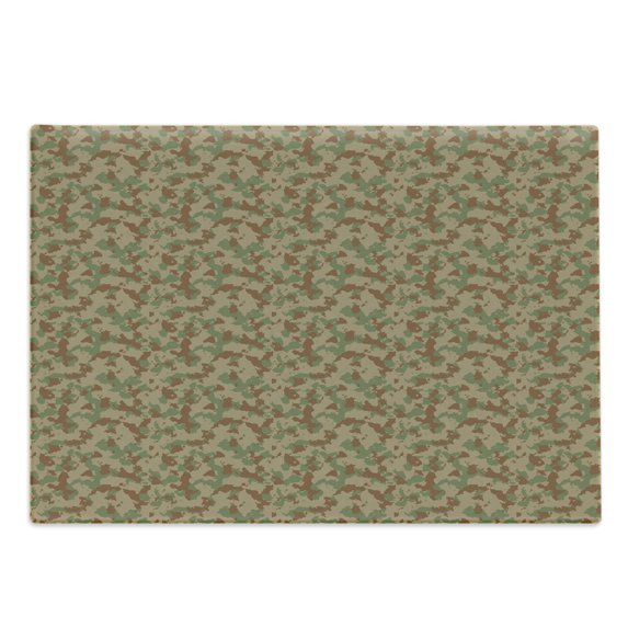 Camouflage Cutting Board, Illustration with Simplistic Camo Pattern Classic Tricolor, Decorative Tempered Glass Cutting and Serving Board, in 3 Sizes, by Ambesonne