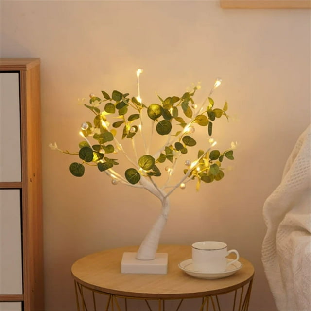 BotaniNest 45cm Small Birch Twig Lights With 24 Warm White LEDs Tabletop For Xmas Home Party Wedding(Removable Base)