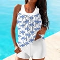 thumbnail image 2 of WRKEKC Women's Swimwear Two Piece Tankini Print Top with Boyleg Bottoms Removable Padded Cups Wireless Comfortable Beach, 2 of 5