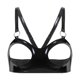 thumbnail image 1 of Womens Sexy Open Cups Bra Tops Wet Look Patent Leather Adjustable Straps Exposed Nipples Brassiere Lingerie Underwear NightwearA Gong Bohan LED, 1 of 2