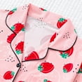thumbnail image 6 of XIYON Pajamas For Women Strawberry Print Pajama Set Lapel Short Sleeve Button Front Shirt Shorts Loungewear Comfortable, 6 of 9