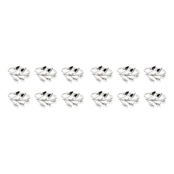 Toystoory Servilletas de San Valentín Cierres de diseño de hojas plateadas Anillos de servilletas Toallas de papel circulares para diario Joyería de Type1 NO1 Toystoory CBP363127
