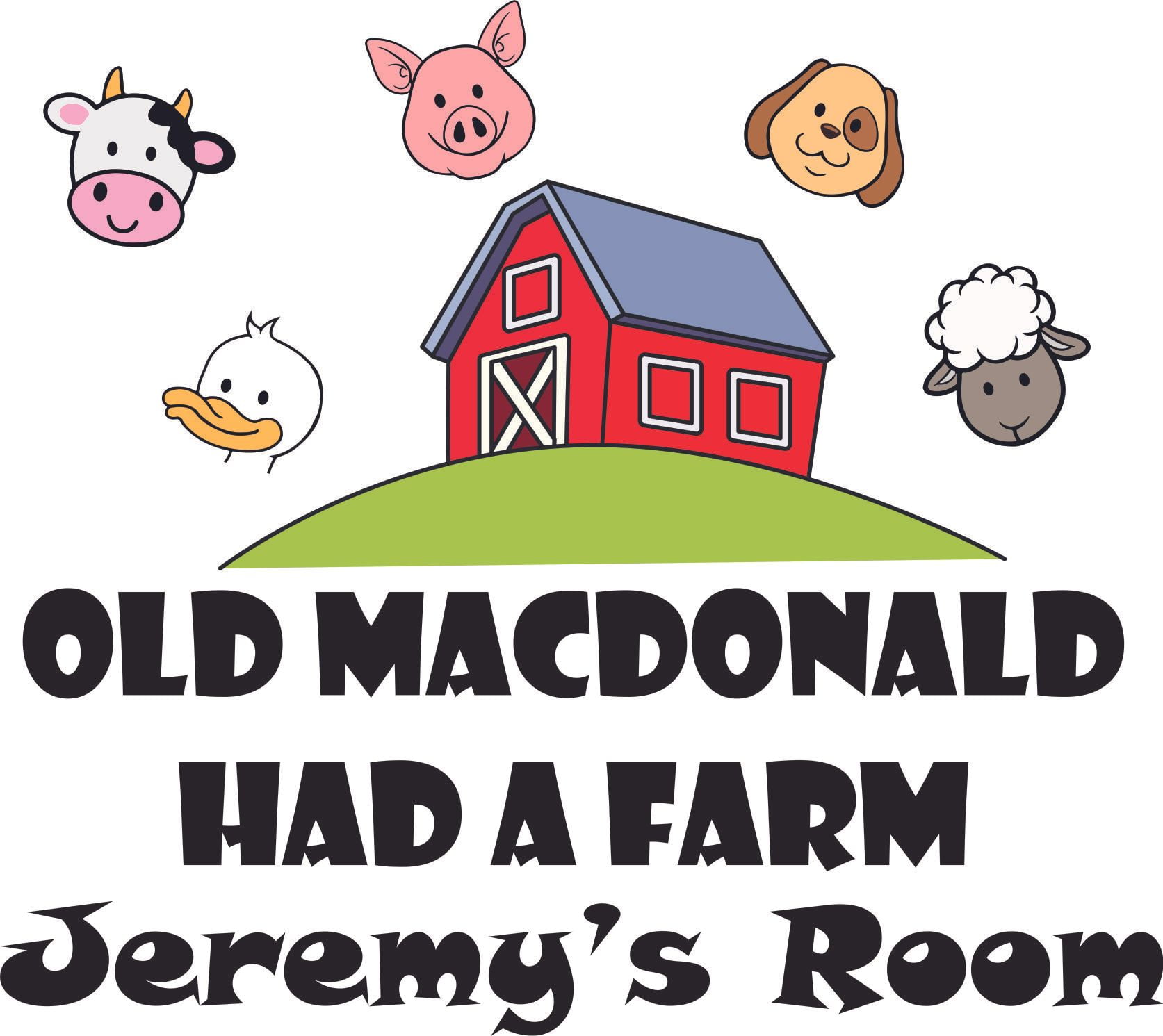 Old Macdonald Had A Farm Animals Decors Wall Sticker Art Design Decal for  Girls Boys Kids Room Bedroom Nursery Kindergarten House Fun Home Decor  Stickers Wall Art Vinyl Decoration (30x30 inch) -