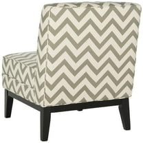 SAFAVIEH Armond Zig Zag Chevron Upholstered Cushion Chair, Grey/White