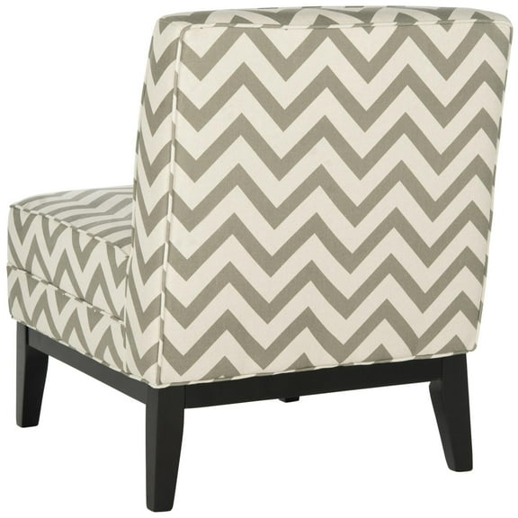 SAFAVIEH Armond Zig Zag Chevron Upholstered Cushion Chair, Grey/White