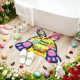 thumbnail image 2 of Velvet Easter Welcome Mat for Living Spaces—Non- Absorbent Carpet Rug 90cm with Bunny Design Durable Floor Protector Stylish Piece for and Home, 2 of 7
