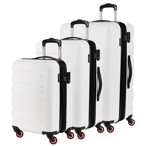 Juego de 3 piezas expandible Luggage SwissGear 7366 Hardside, color blanco