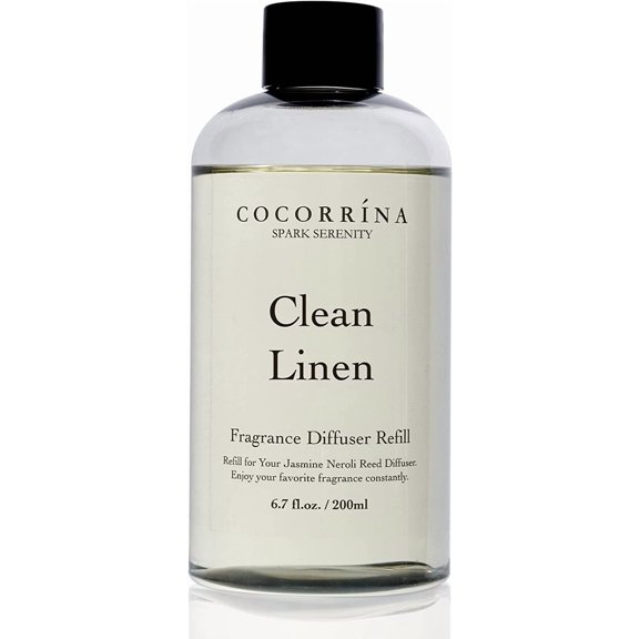 Clean Linen Scented Reed Diffuser Oil with 8 Sticks Fragrance for Bedroom, Bathroom, Oil Diffuser, Home Décor, 6.7 fl oz. (200 ml)