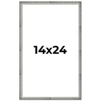 14x24 Frame Silver Grey Distressed Solid Wood Picture Frame | 0.75 Inch Moulding Width | Interior