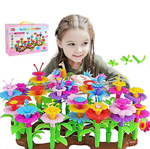 Educational Stem Toy Pretend Gardening Gifts for Christmas & Birthday OYEL Flower Garden Building Toys 148PCS Stem Toys Build A Bouquet Floral Toy Set for Girls Age 3 4 5 6 7 Year Old Toddlers Boys 
