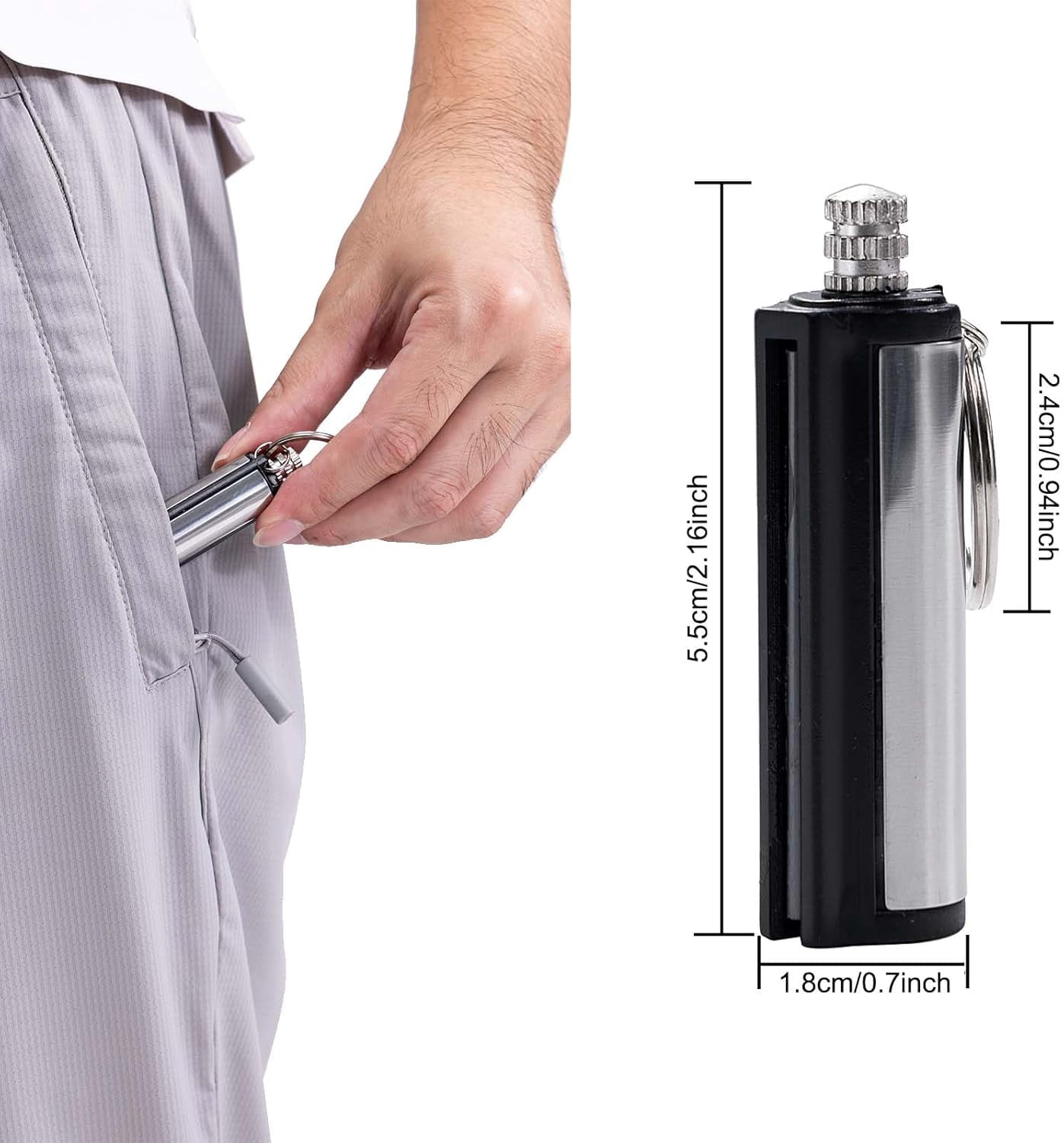 20 Pack Permanent Match Lighter - Waterproof Keychain Survival Tool for Camping, Candles & Emergency, Emergency Fire Starter Striker Set