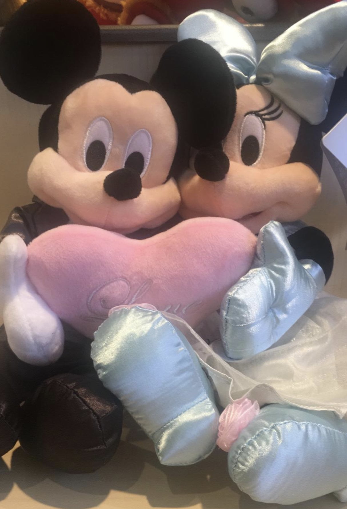 mickey and minnie bride and groom plush