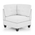 thumbnail image 6 of U Shaped Modular Sectional Sofa, DIY Combination Couch, Includes Four Single Chair and Two Corner, Modern Large Sectional Sofa Corner Couch for Living Room, Office, Lobby, Ivory Chenille, 6 of 7