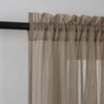 thumbnail image 2 of OVZME Luna 96" Long Taupe Striped Sheer Curtains 2 Panels - Extra Long Light Filtering for Tall Narrow Windows Bedroom,Living Room, Office, Textured Vertical Stripe Rod Pocket, 42"W x 96"L Each, 2 of 7