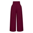 thumbnail image 3 of Hvyesh Linen Pants Women Wide Leg Pants 2025 Dressy Straight Leg High Waisted Business Work Trousers Office Formal Suit Slacks, 3 of 6
