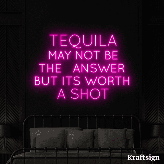 Craftnamesign Tequila Quotes Neon Sign, Bar Club Wall Art, Tequila Signs