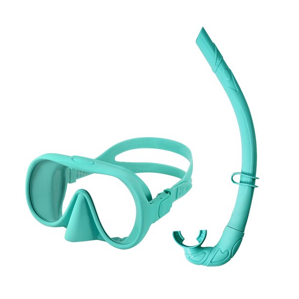 Máscara Buceo Y Snorkel Set Seco Ajustable para () Verde