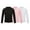Black Pink White, variant on 3 Pack Kids Thermal Undershirt Fleece Lined Solid Color Mock Neck Winter Warm Basic Layer Top Black 100