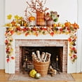 thumbnail image 6 of Halloween Thanksgiving Decorations Artificial Leaf Garland Rattan Hanging Pumpkin Maple Leaf Garland Indoor Home Halloween Christmas Party Fireplace Decorations, 6 of 6