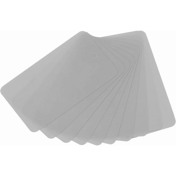PinesC Waterproof Blank Shipping Tags 3.5" x 2", 50 Pcs Plastic Price Hang Labels Tags with Hole for Luggage Labeling Clothing Marking Identification, Grey
